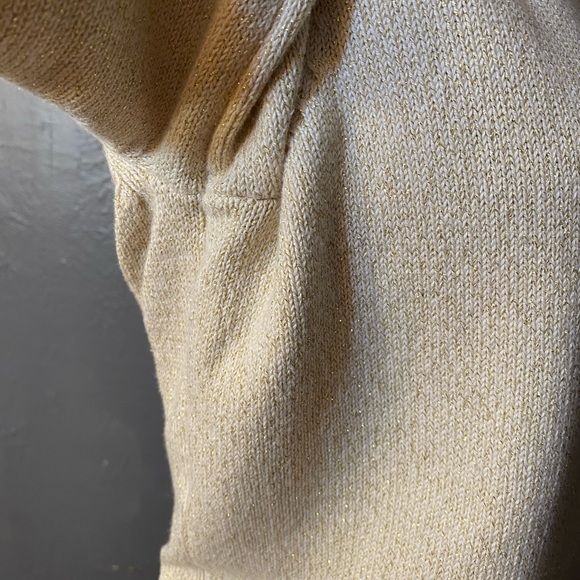 CHARTER CLUB Ivory and Gold Metallic Sweater with gold Hinged Closures - Picture 13 of 16